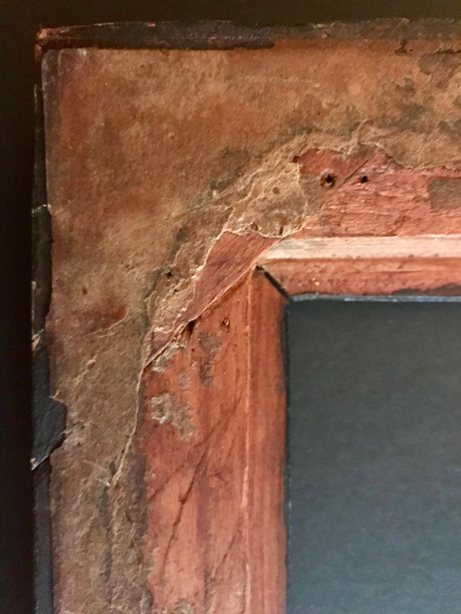 Antique Burl Walnut Frame, Cushion Molded Veneer, Broad Ovolo Molding In Good Condition In Vero Beach, FL