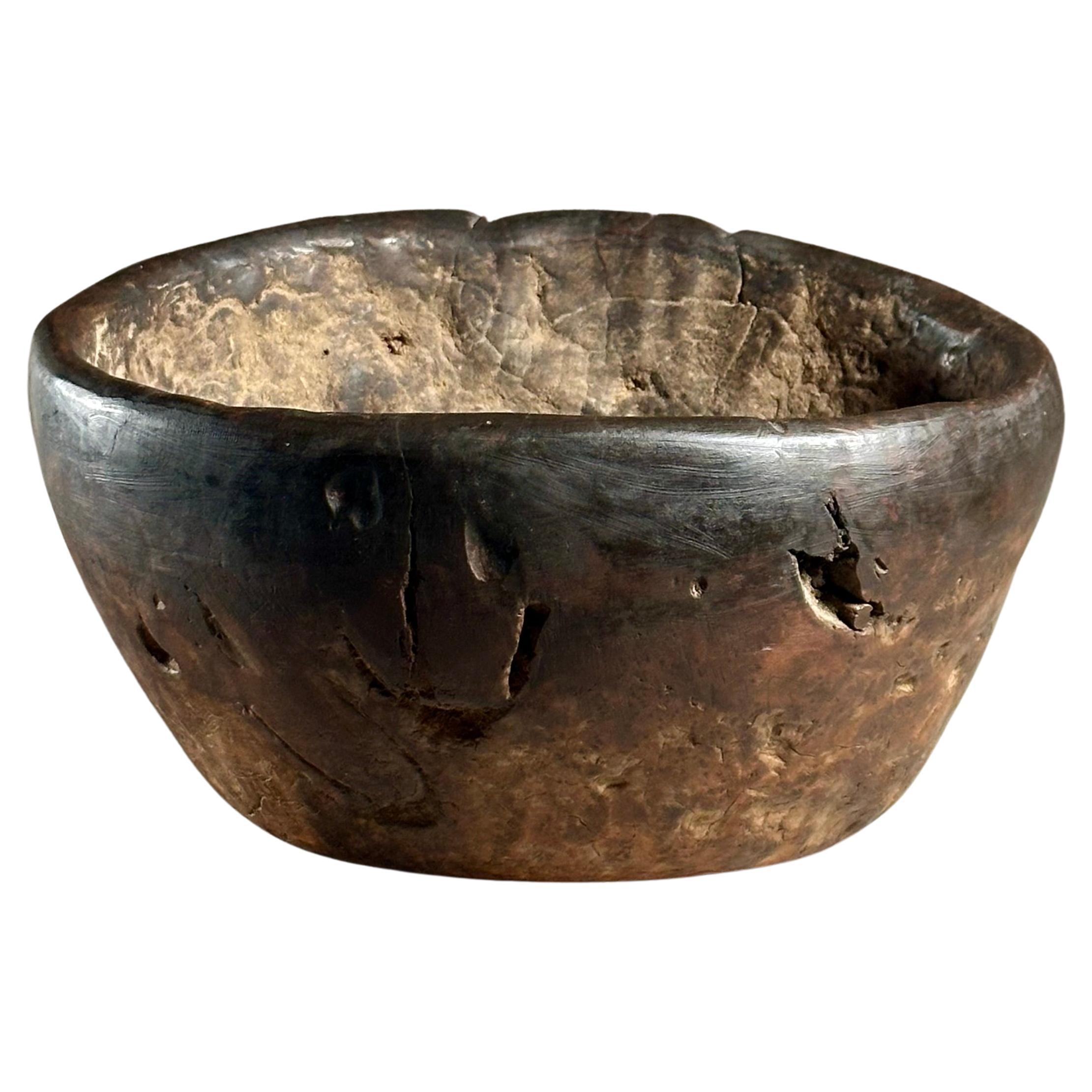 Primitive Antique Burl Wood Bowl, c. 19th Century