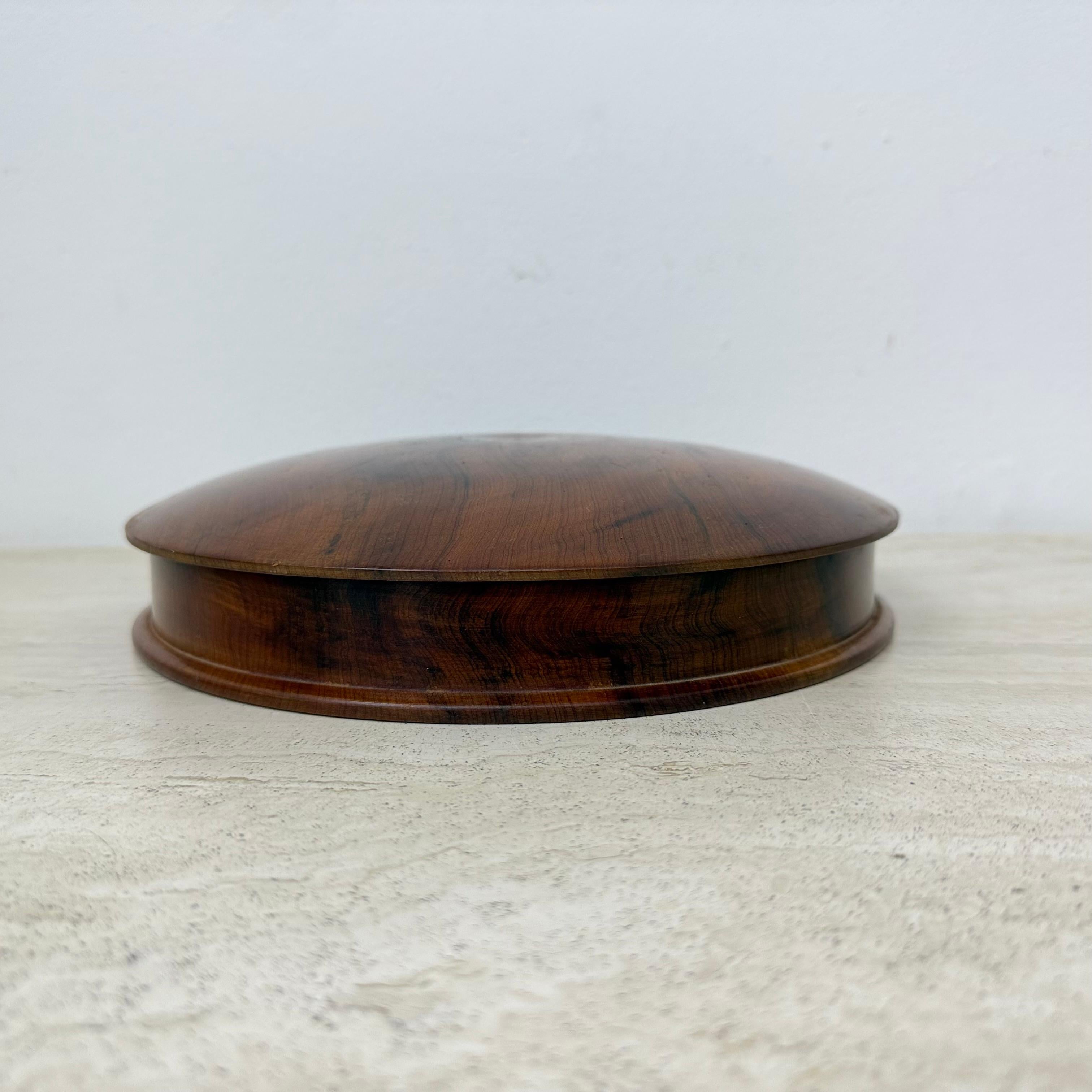Antique burl wood bowl with lid jewelry box For Sale 6
