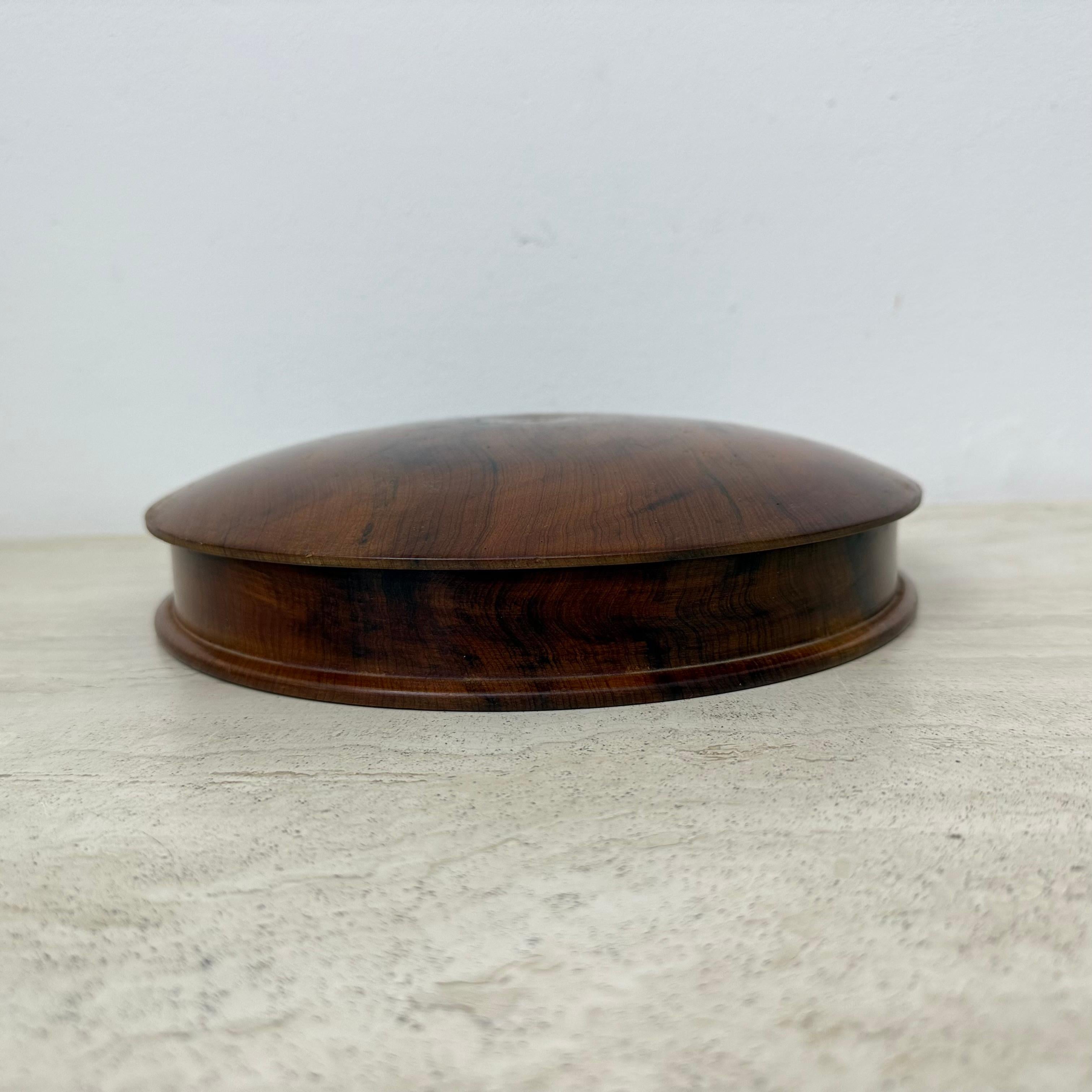 Antique burl wood bowl with lid jewelry box For Sale 12