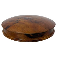 Antique burl wood bowl with lid jewelry box