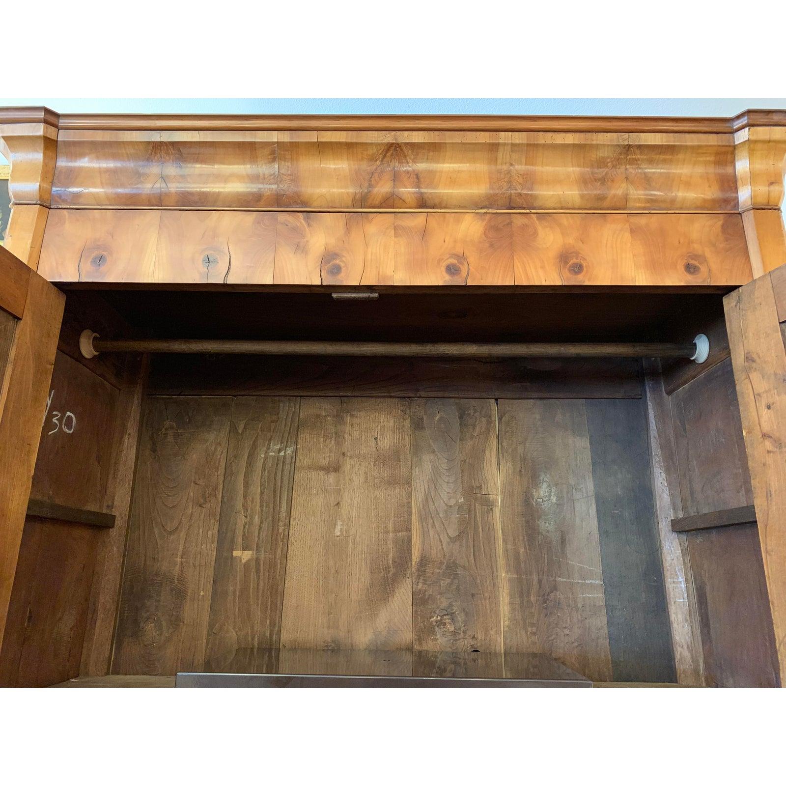 Contemporary Antique Burled Armoire For Sale