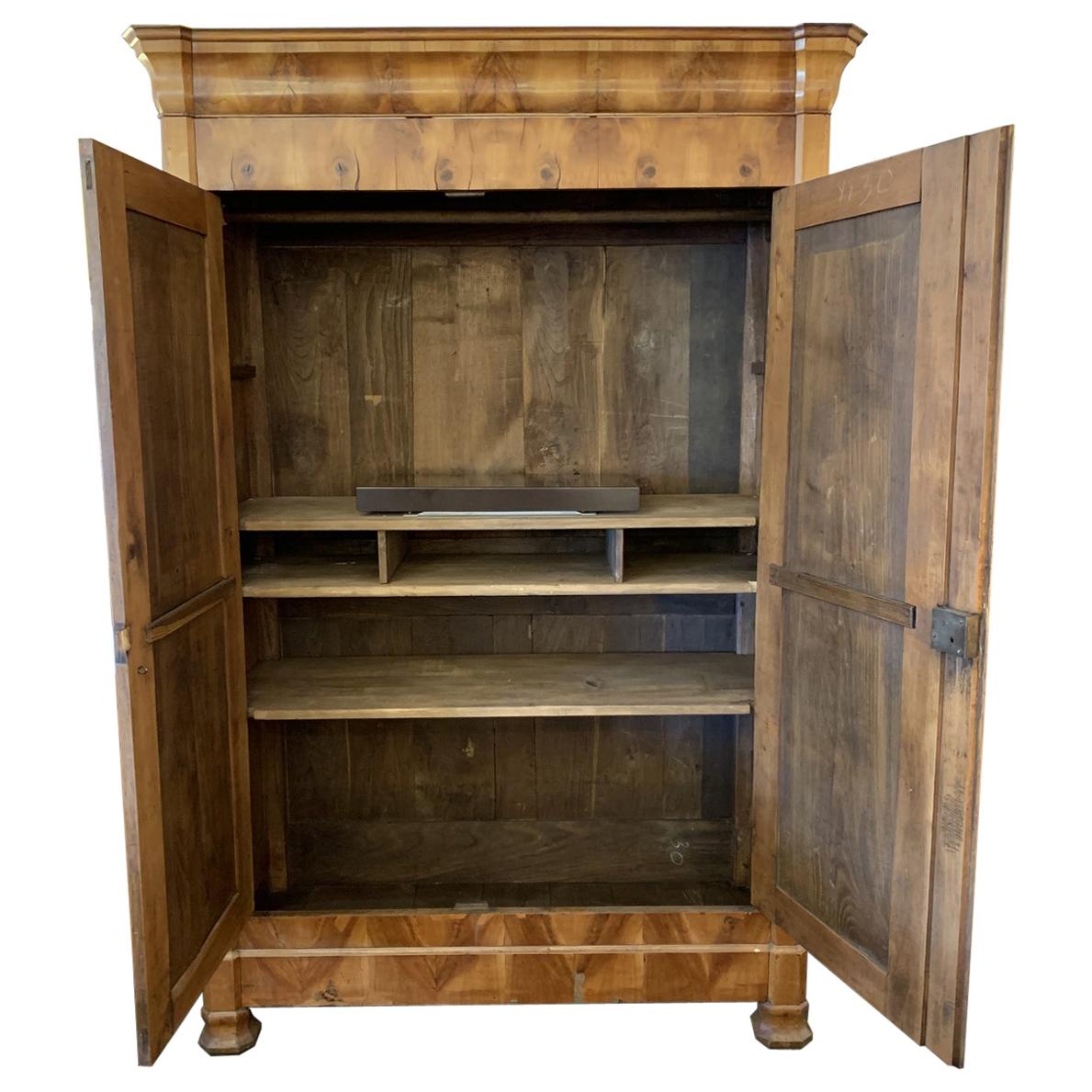 Antique Burled Armoire For Sale