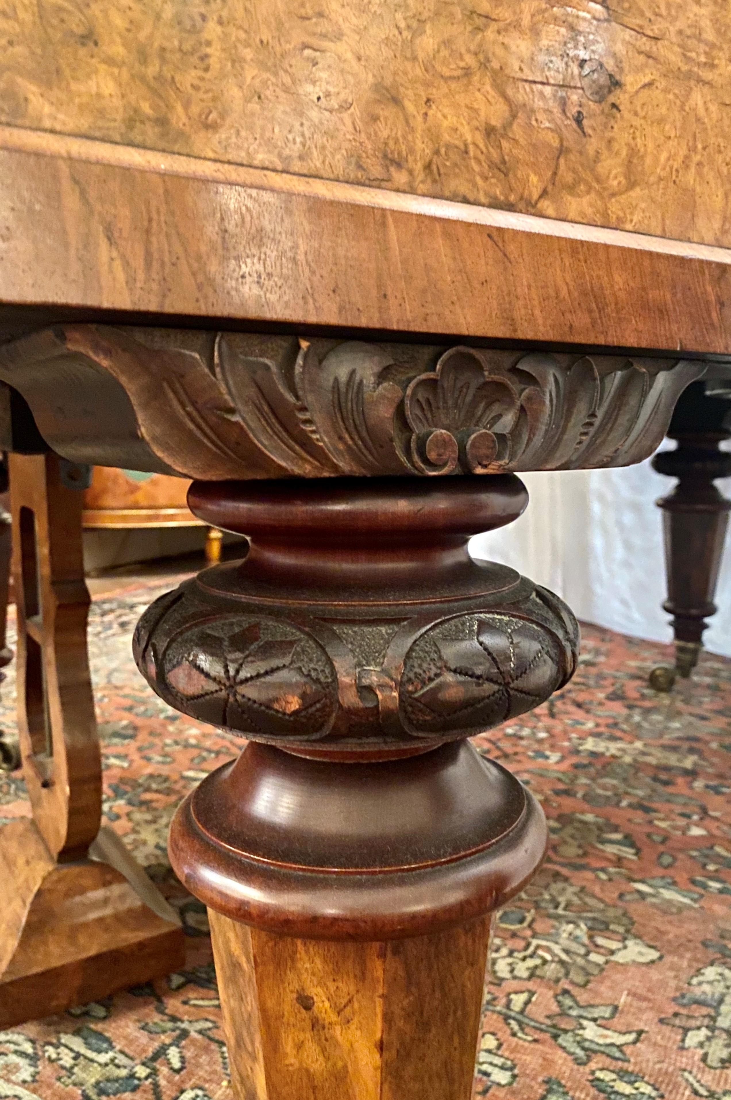 Antique Burled Walnut Parlor Grand Piano Made by Hagspiel & Ruschpler circa 1875 5