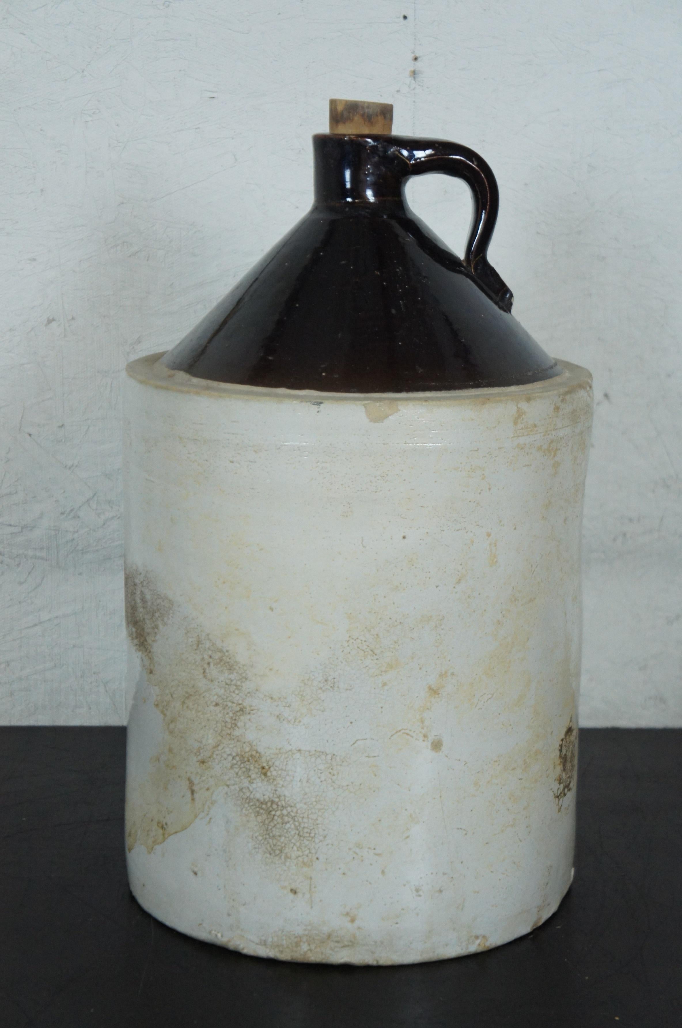 Antique Burley Winter 5 Gallon Stoneware Crock Whiskey Beer Jug Jar 4