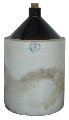 Antique Burley Winter 5 Gallon Stoneware Crock Whiskey Beer Jug Jar