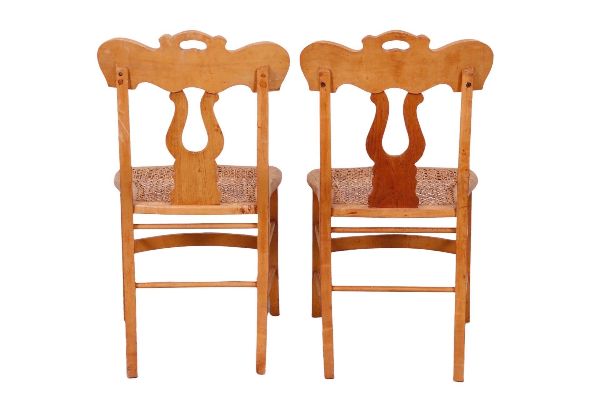 antique caned chairs