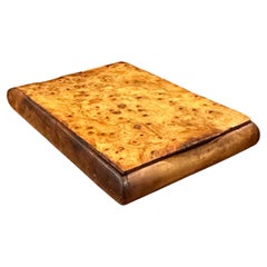 Antique Burlwood Cigarette Case Box, Russian / European, Fabergé Style, 1900s