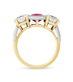Unheated Burma Ruby and Diamond Ring