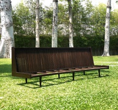 Antique Burmese Art Deco Teak Wood Bench from Myanmar, 1930