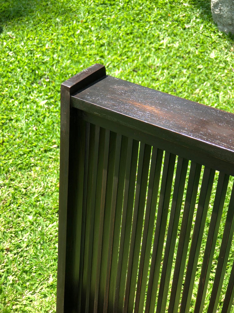 Antique Burmese Art Deco Teak Wood Bench from Myanmar, 1930 For Sale at 1stDibs