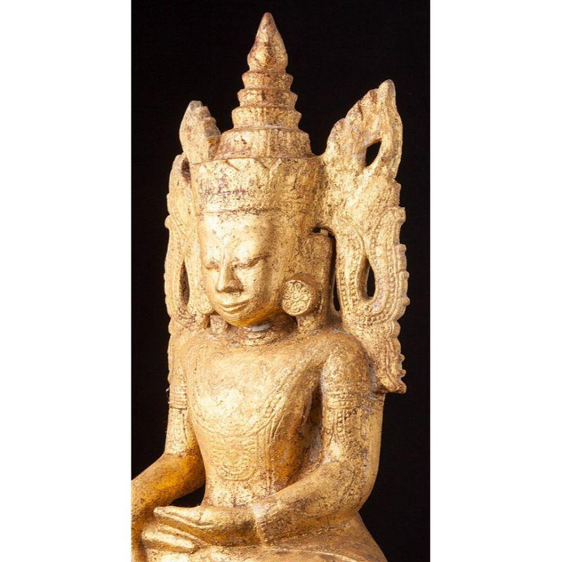 Antique Burmese Ava Buddha Statue from Burma For Sale 5