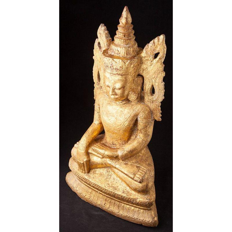 Antique Burmese Ava Buddha Statue from Burma For Sale 7