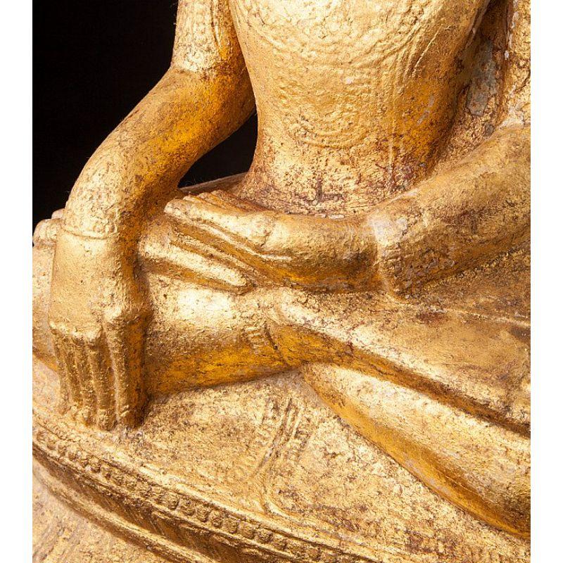 Antique Burmese Ava Buddha Statue from Burma For Sale 10