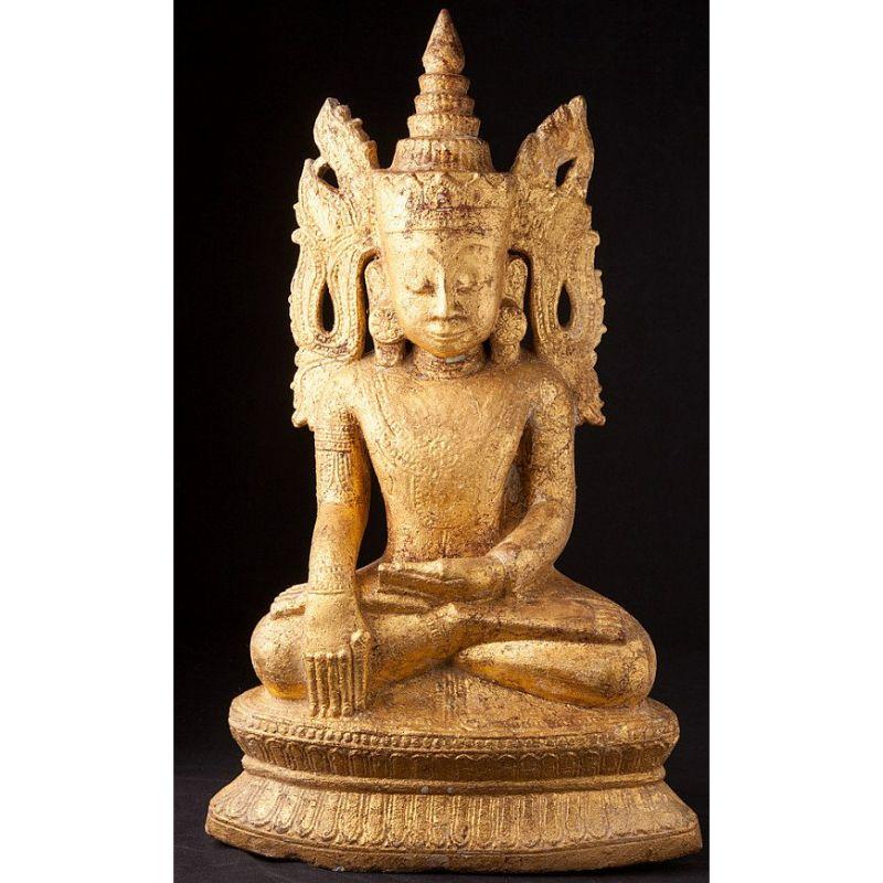 Antique Burmese Ava Buddha Statue from Burma For Sale 13
