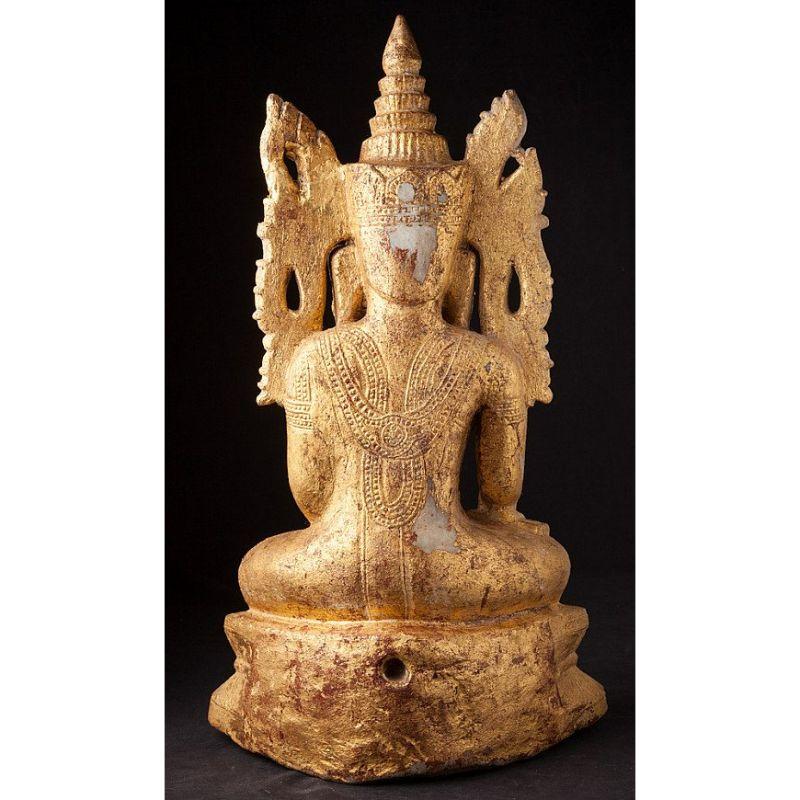Antique Burmese Ava Buddha Statue from Burma In Good Condition For Sale In DEVENTER, NL