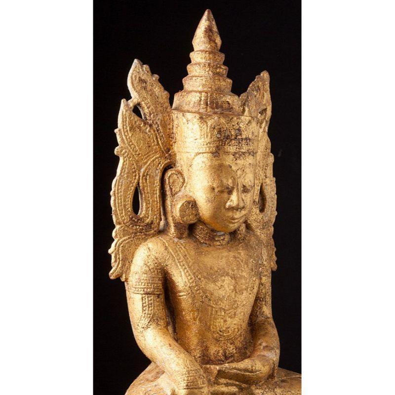 Antique Burmese Ava Buddha Statue from Burma For Sale 1