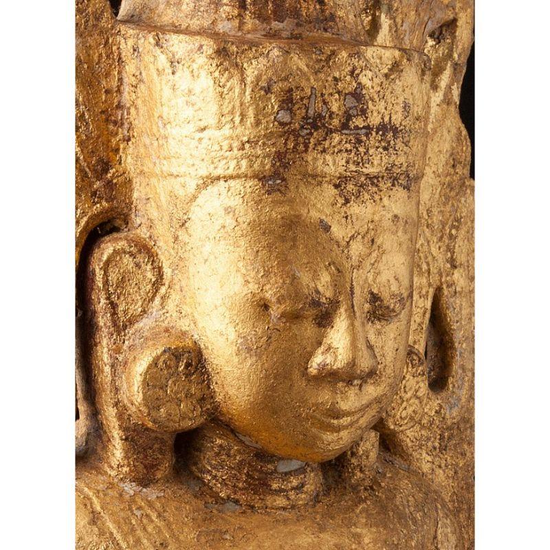 Antique Burmese Ava Buddha Statue from Burma For Sale 2