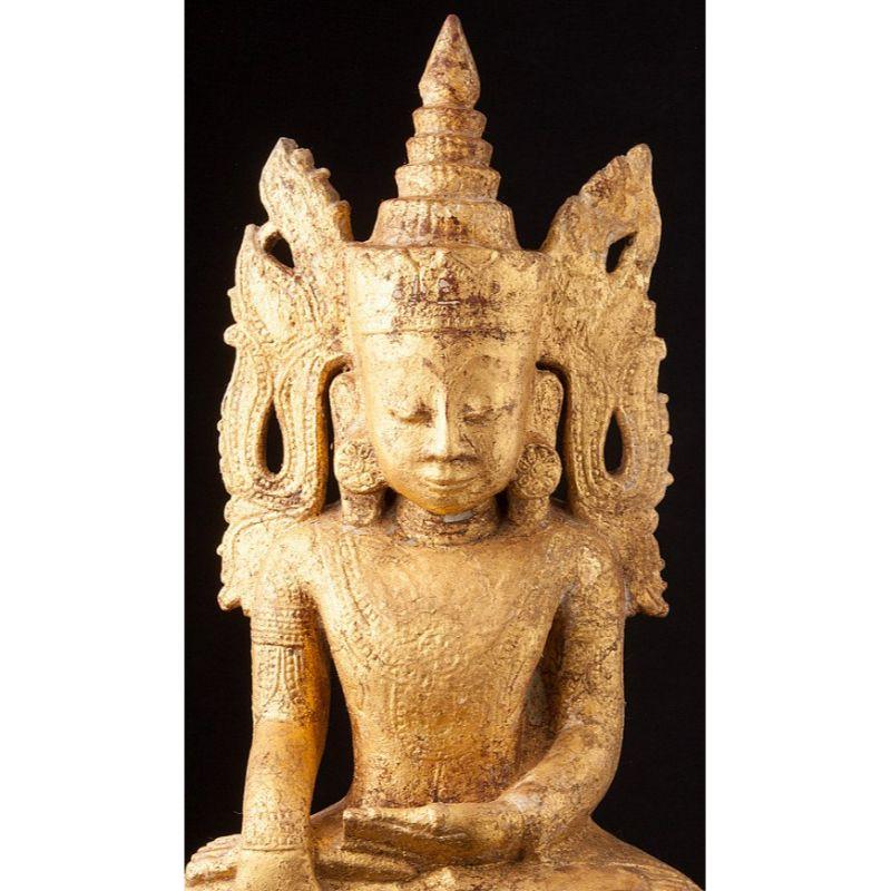 Antique Burmese Ava Buddha Statue from Burma For Sale 3