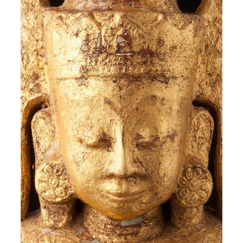 Antique Burmese Ava Buddha Statue from Burma For Sale 4