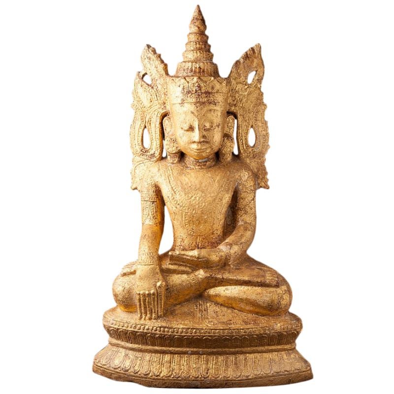 Antique Burmese Ava Buddha Statue from Burma For Sale