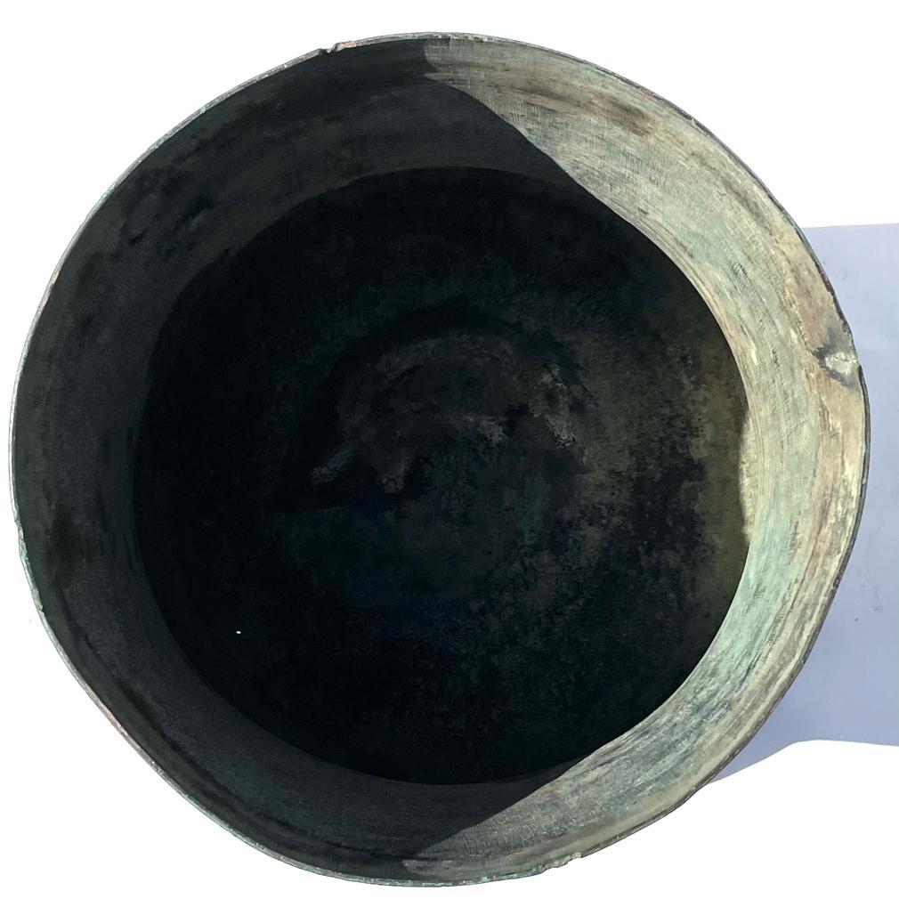 19th Century Antique Burmese Bronze 2-Frog Rain Drum For Sale
