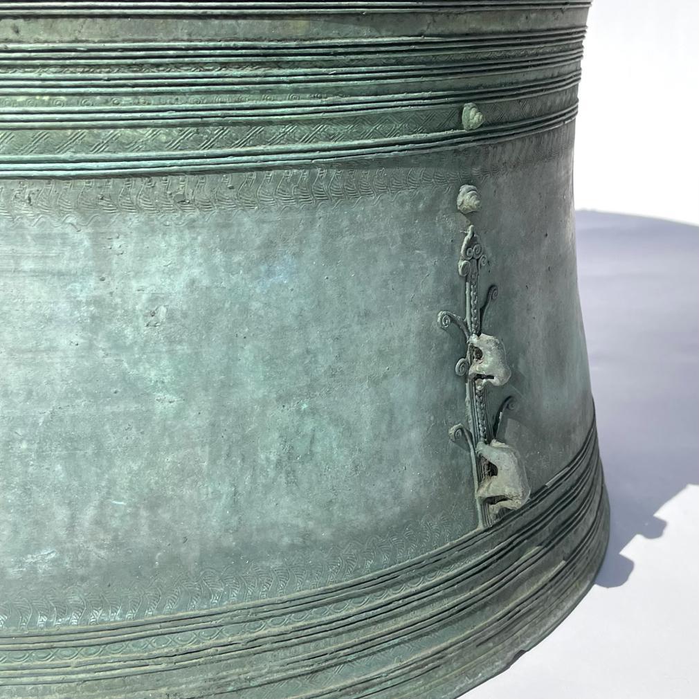 Antique Burmese Bronze 2-Frog Rain Drum For Sale 1