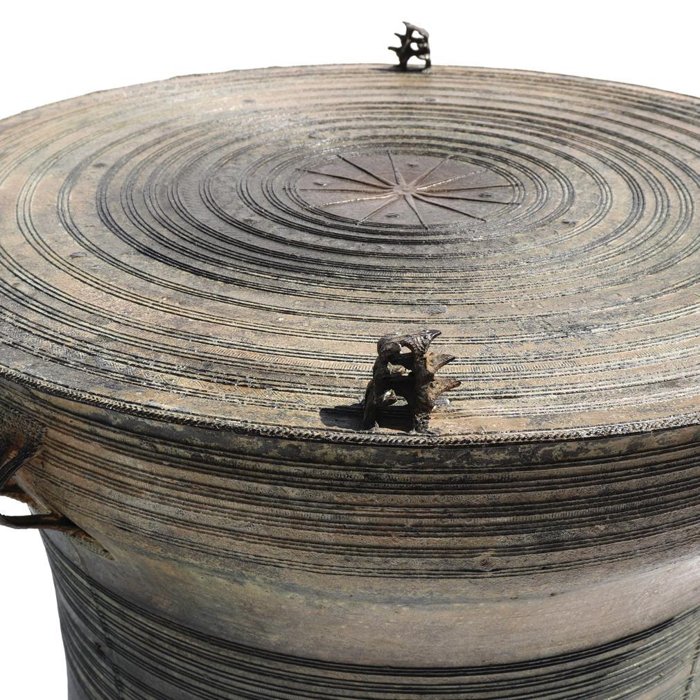 Antique Burmese Bronze Karen Frog Drum 4