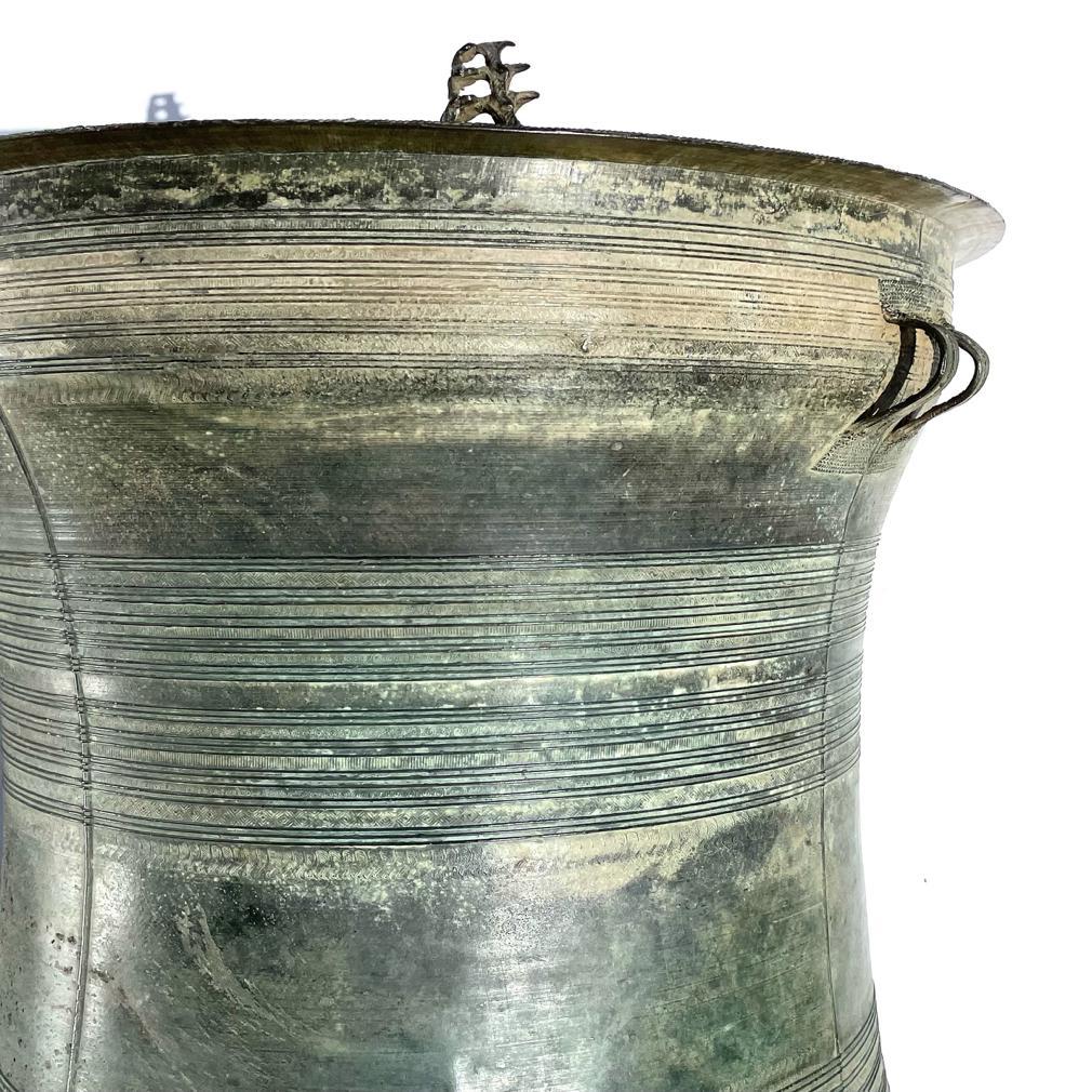 Antique Burmese Bronze Karen Frog Drum 5