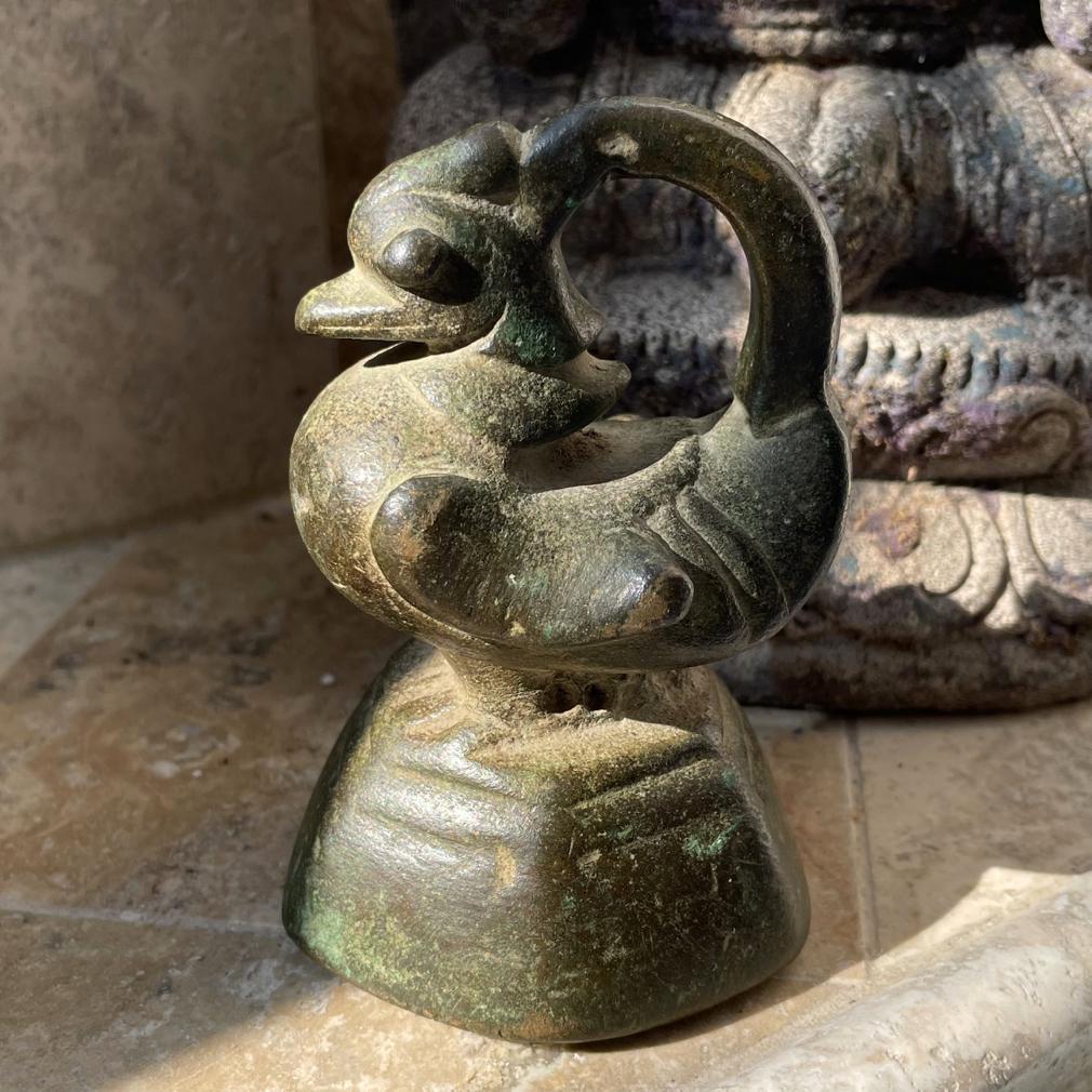 Antique Burmese Bronze Market Weight, Hintha, 1 Viss For Sale 3