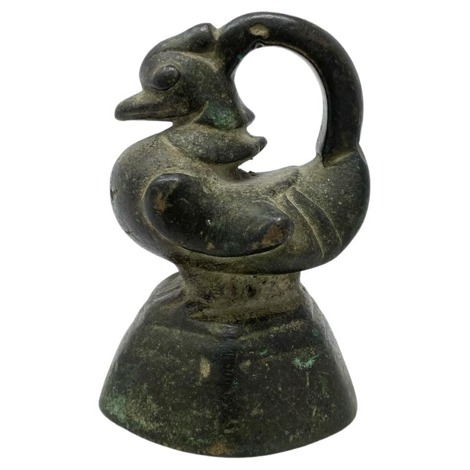 Antique Burmese Bronze Market Weight, Hintha, 1 Viss For Sale