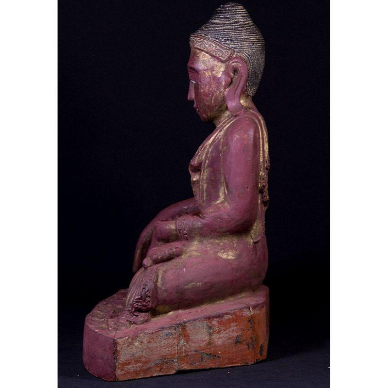 Antique Burmese Buddha Statue from Burma In Good Condition For Sale In DEVENTER, NL