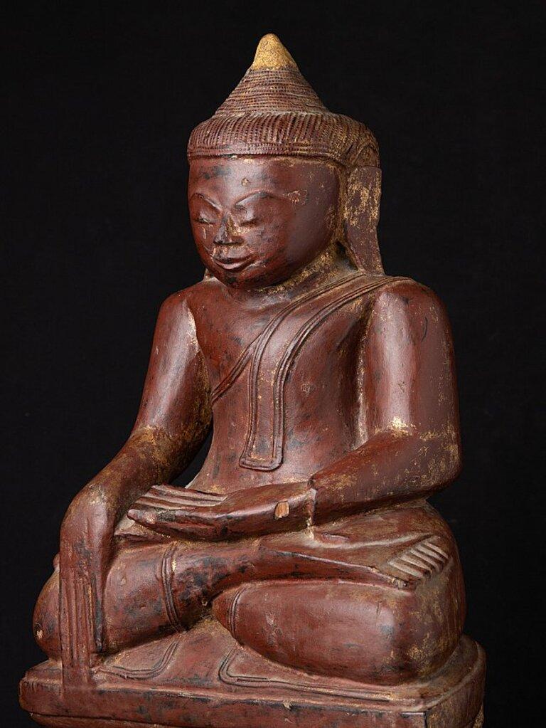 Wood Antique Burmese Buddha statue from Burma For Sale