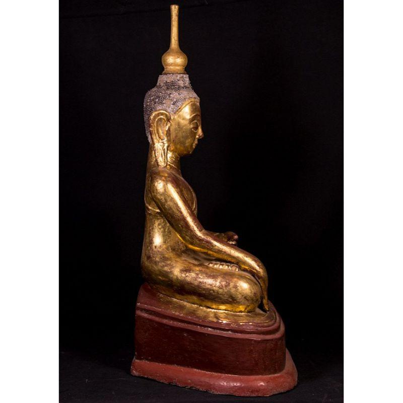 Lacquer Antique Burmese Buddha Statue from Burma For Sale
