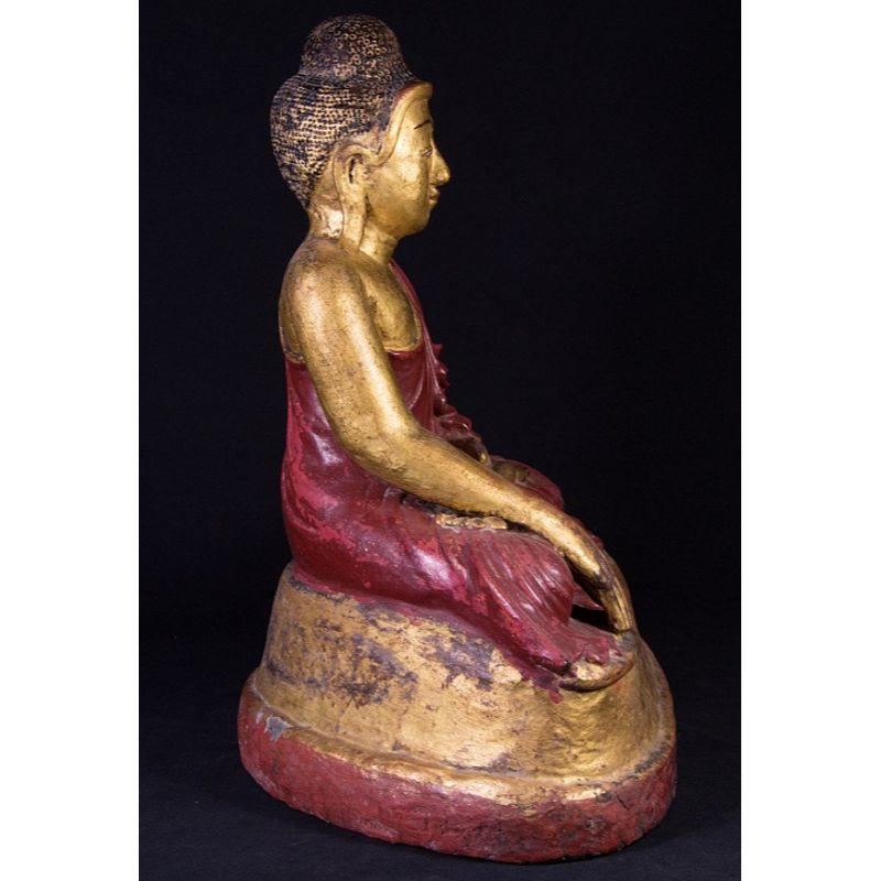 Lacquer Antique Burmese Buddha Statue from Burma For Sale