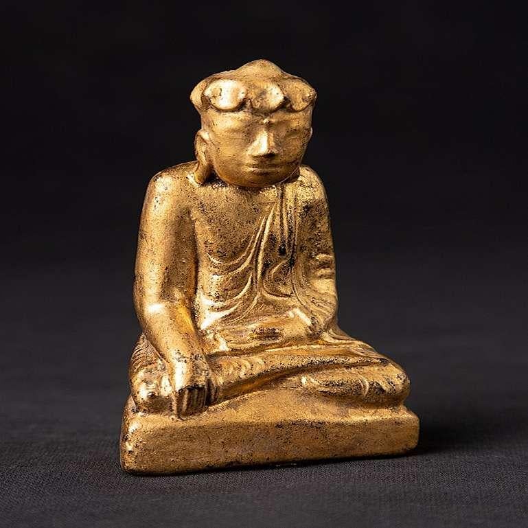 Antike burmesische Buddha-Statue aus Burma (Holz) im Angebot