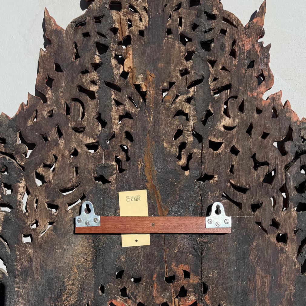 Antique Burmese Buddhist Decorative Backboard Mandorla Panel For Sale 1