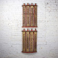 Antique Burmese Carved Wall Hangings from an Orchestra Hsian Wain Drum a Pair