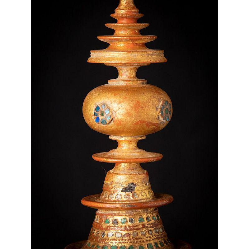 Antique Burmese Gilded Offering Vessel from Burma For Sale 5