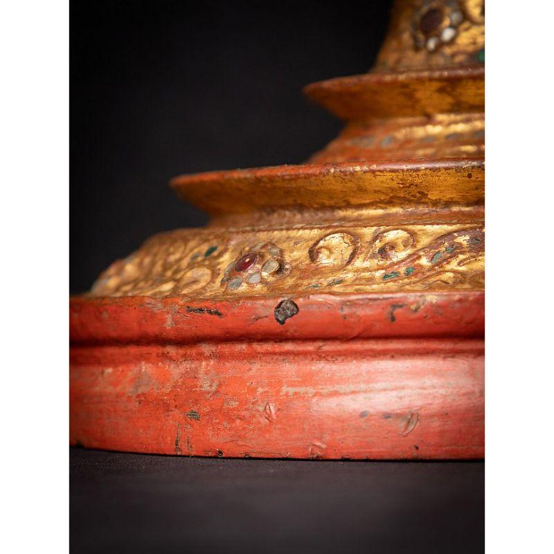 Antique Burmese Gilded Offering Vessel from Burma For Sale 11