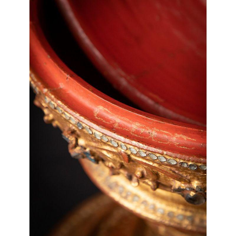 Antique Burmese Gilded Offering Vessel from Burma For Sale 15
