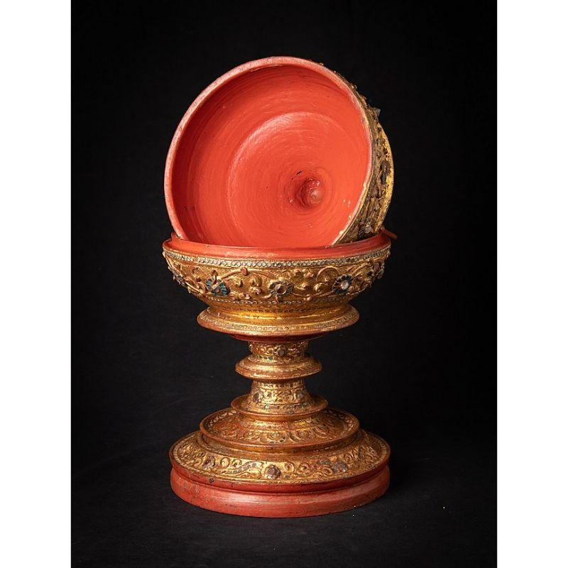 Antique Burmese Gilded Offering Vessel from Burma For Sale 2