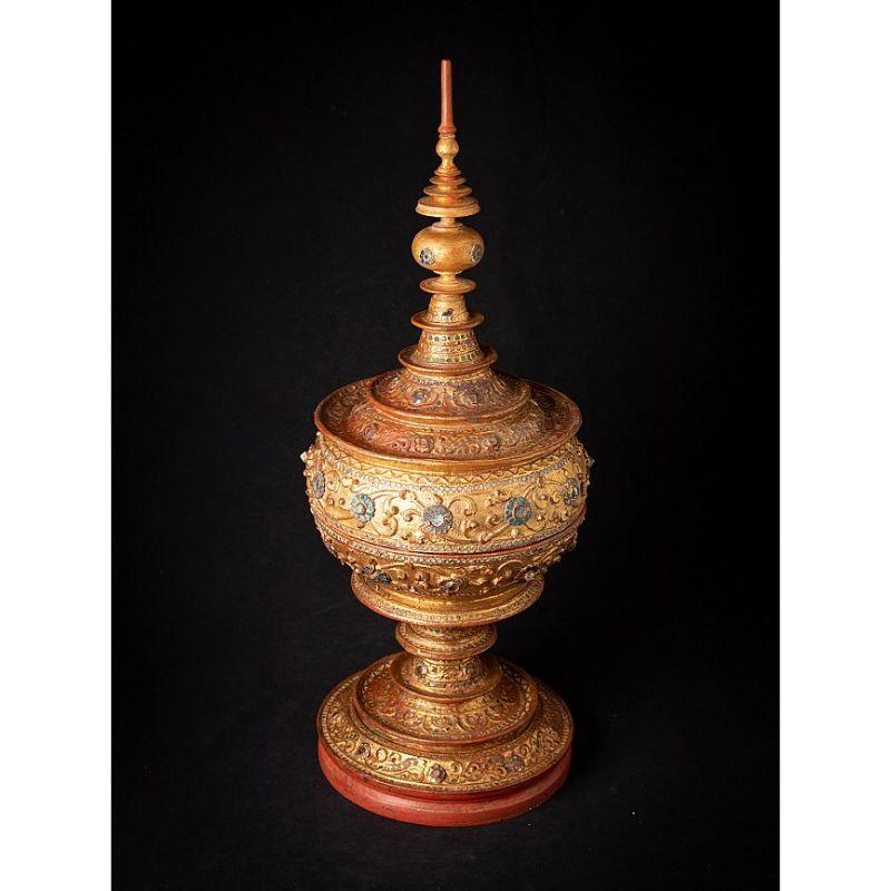 Antique Burmese Gilded Offering Vessel from Burma For Sale 3