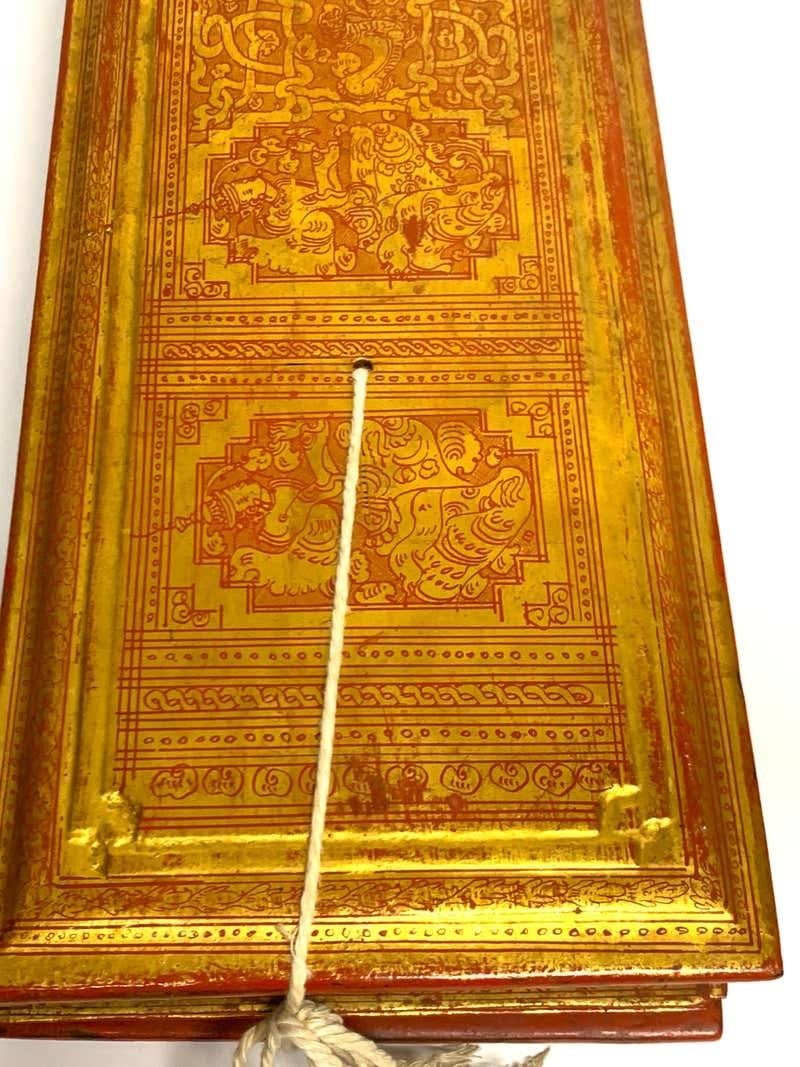 19th Century Antique Burmese Kammavaca Script in Lacquer For Sale