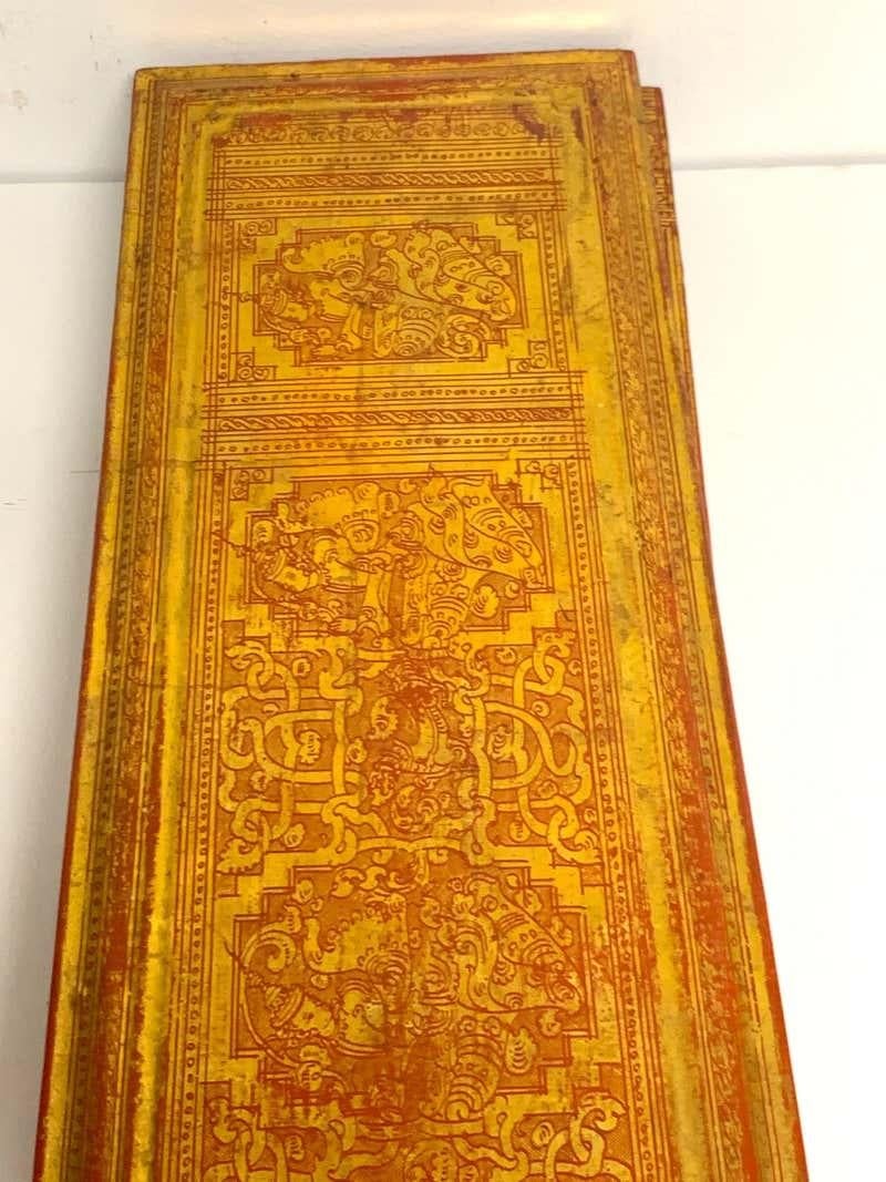 Antique Burmese Kammavaca Script in Lacquer For Sale 1