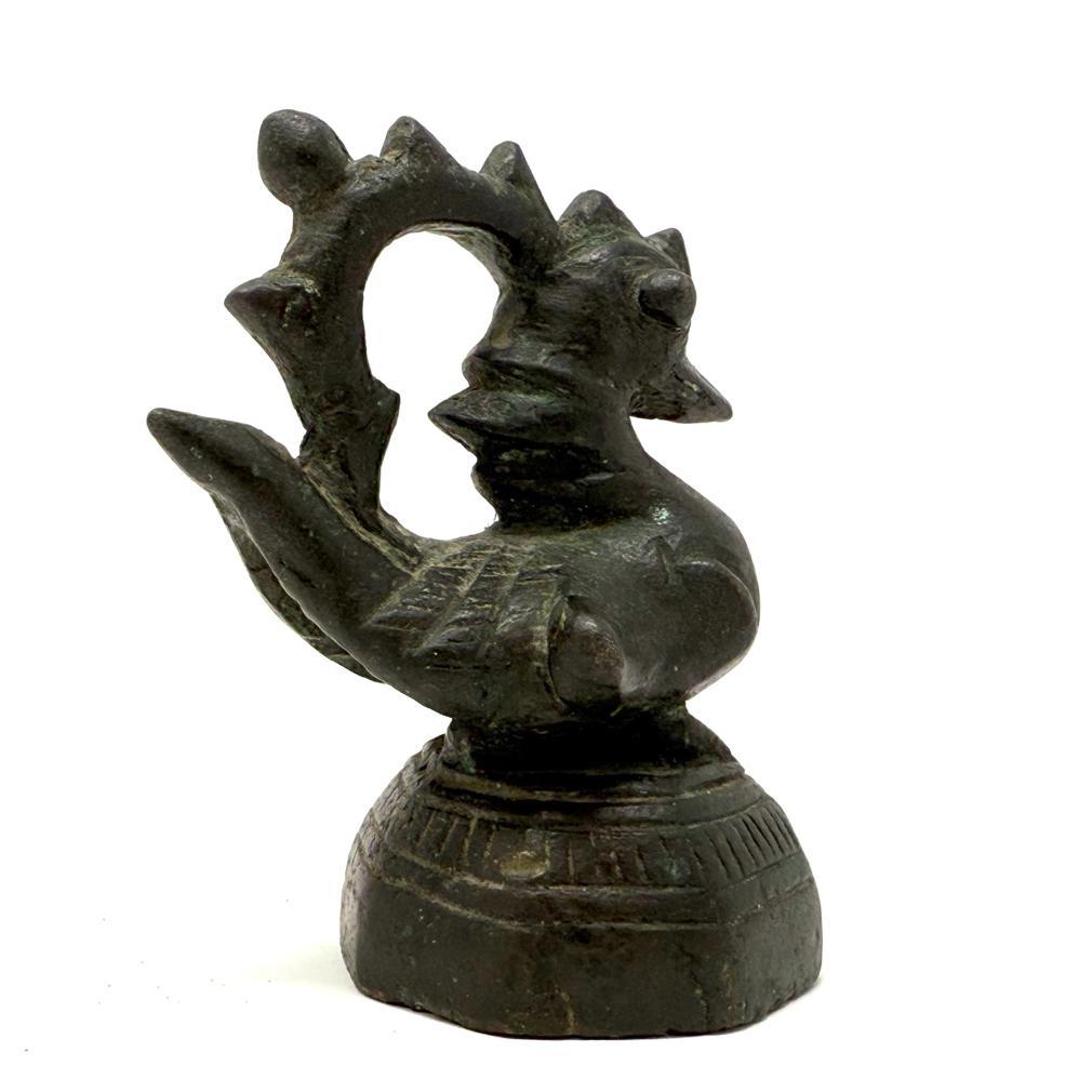 Bronzo Antico peso da mercato birmano Karaweik 50 Tical in bronzo in vendita