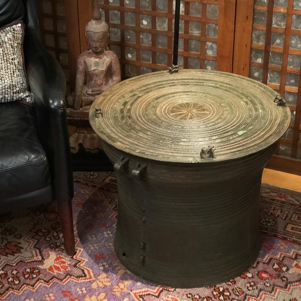 Bronze Tambour antique Karen Frog de Birmanie en vente