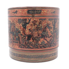 Antique Burmese Lacquer Betel Box “Kun-It” with Palace Design