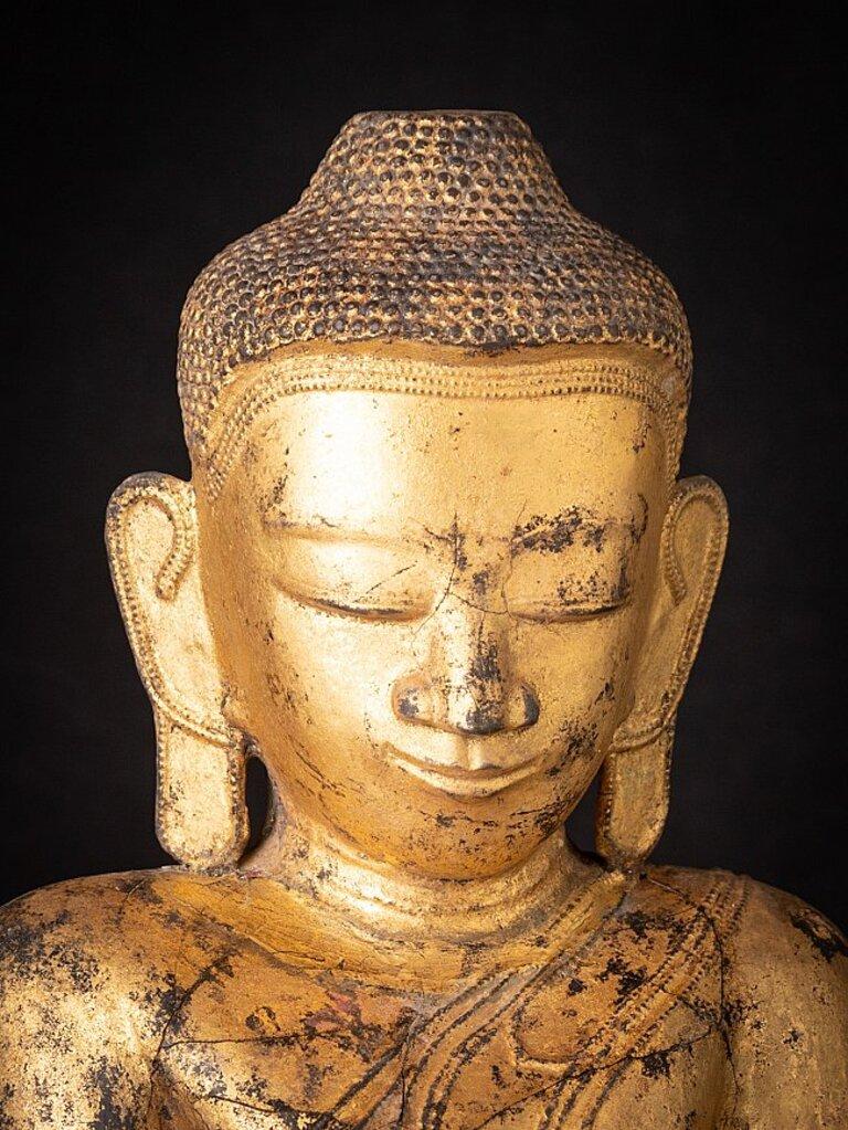 Statue de Bouddha en laque birmane ancienne de Birmanie en vente 10