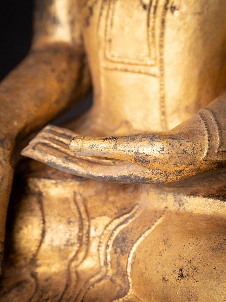 Statue de Bouddha en laque birmane ancienne de Birmanie en vente 11